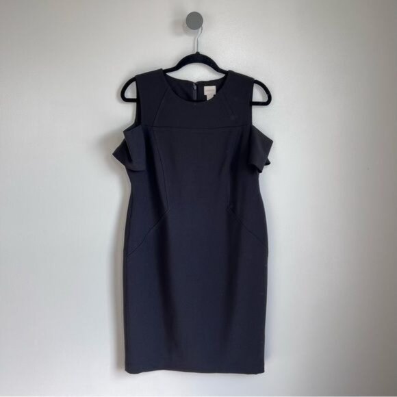 CHICO'S Cold-Shoulder Seamed Short Dress - S/6 - Picture 2 of 9